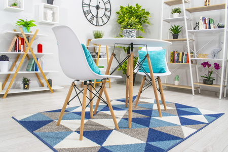 Stół okrągły skandynawski 80cm TODI - Biały stół do jadalni