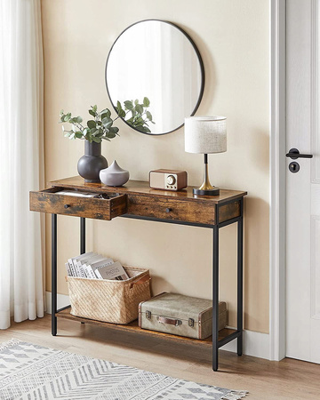 Konsola salonowa z szufladami Loft - Industrialna konsola do przedpokoju - VASAGLE LNT015B01V1