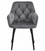 "Krzesło JORK - ciemny szary aksamit / nogi czarne x 1"