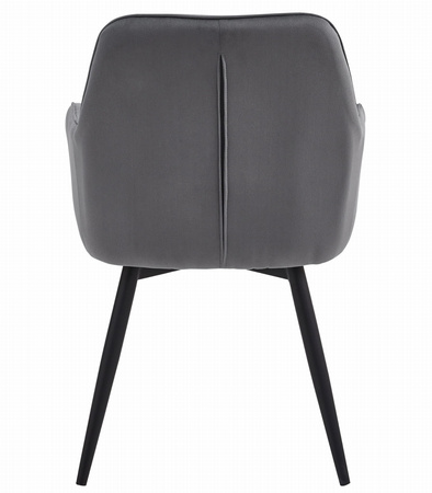 "Krzesło JORK360 - ciemny szary aksamit / nogi czarne x 2"