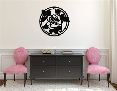 Dekoracyjny panel ażurowy, RÓŻA, DEKORACJA ŚCIENNA 3D,ORNAMENT, 60 cm,RÓŻOWY