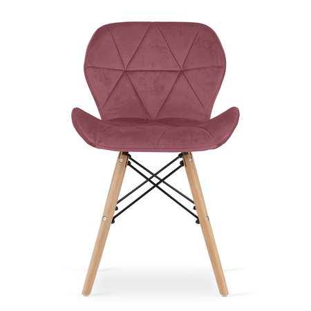 Tapicerowane krzesło glamour kolor ciemny różowy LAGO - Krzesło welurowe