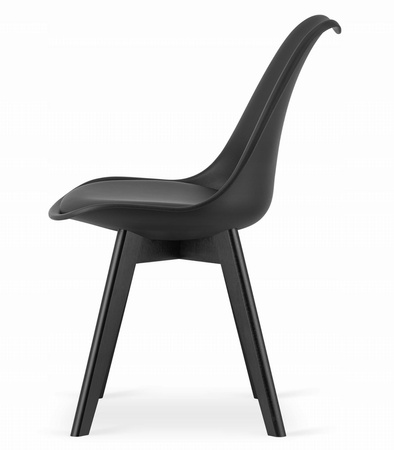 Czarny zestaw stół i 4 krzesła: Okrągły stół TODI 80cm i 4 czarne krzesła MARK