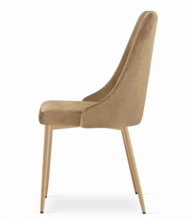 Brązowe krzesło welurowe IMOLA (komplet 4 sztuk) - Nowoczesne krzesła tapicerowane