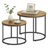 Zestaw 2 stolików kawowych okrągłych - Loftowy podwójny stolik kawowy