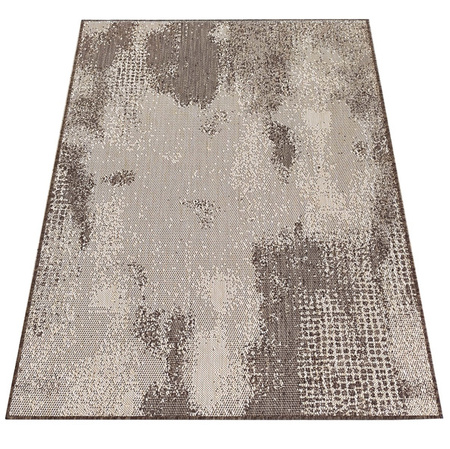 Brązowy dywan abstrakcyjny sznurkowy dwustronny (na balkon) ZARA 10 - 120x170 cm