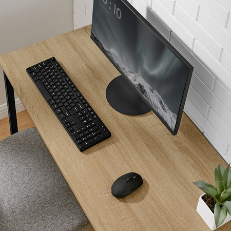 Industrialne biurko narożne - Biurko loftowe w kształcie litery L (Dąb Sonoma) VASAGLE LWD073B11