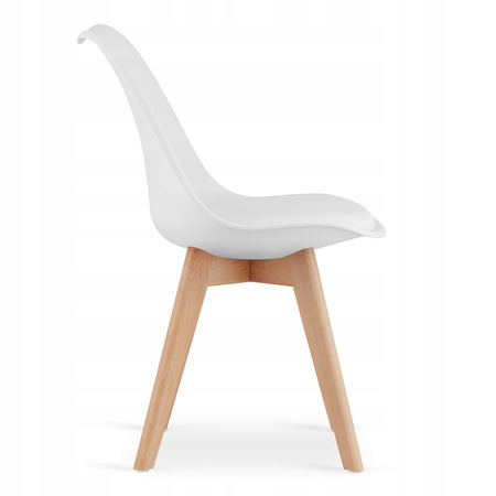 Zestaw stół i 2 krzesła do małej kuchni: Biały okrągły stół TODI 60cm i 2 białe krzesła MARK