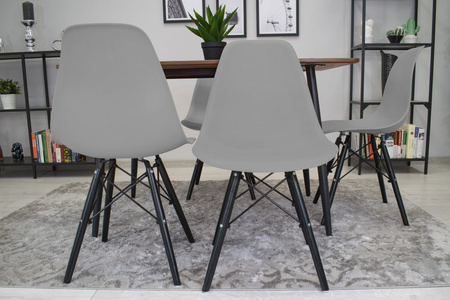 Skandynawskie szare krzesło do jadalni OSAKA - Nowoczesne krzesło z tworzywa