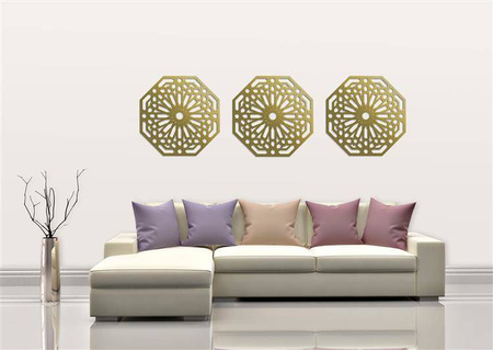 DEKORACYNY TRYPTYK MAROKAŃSKI, STYL MAROKAŃSKI, DEKORACJA ŚCIENNA 3D, ORNAMENT, BIAŁY