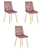 "Krzesło LIBRA - różowy aksamit / nogi kolor złoty x 3"