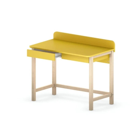 Biurko dziecięce VERYSIMPL B-DES8 – drewniane z przegrodą i dwiema szufladami