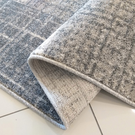 Szary chodnik dywanowy Vista 03 na metry – geometryczny wzór, szer. 90 cm