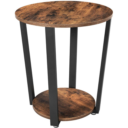 Loftowy okrągły stolik kawowy 50cm - Rustykalny stolik do salonu - VASAGLE LET57X