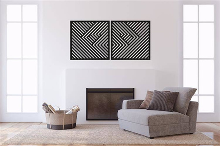 3D DEKORACYJNE PANELE GEOMETRYCZNE, MINIMALISTYCZNA DEKORACJA ŚCIENNA, CZARNY