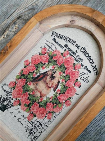 RUSTYKALNA DEKORACJA ŚCIENNA, KRÓLIK, VINTAGE, RETRO STYL