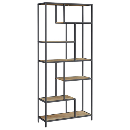Szeroki regał do salonu Loft - Biblioteczka - Półka na książki (Dąb Sonoma) VASAGLE LLS119B11