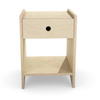 Stolik nocny skandynawski z naturalnej sklejki z szufladą i półką / 39 x 39 cm, wys. 50 cm / N-PIN2