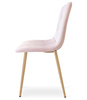 "Krzesło LIBRA - jasny róż aksamit / nogi kolor drewna x 3"