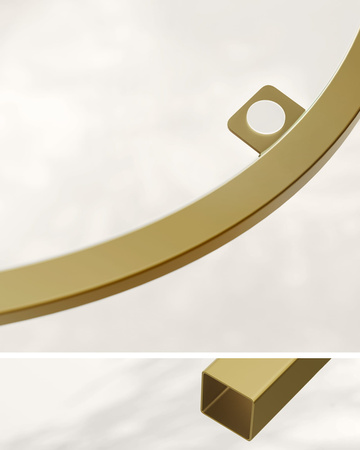 Złoty narożny regał do salonu - Szklana narożna półka Glamour - VASAGLE LGT810A01