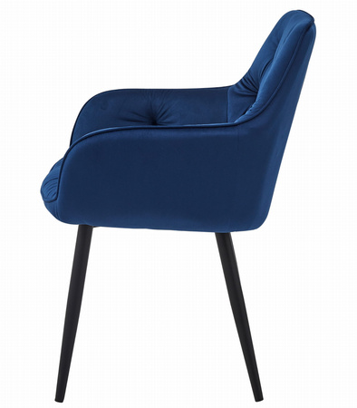 "Krzesło JORK - granat aksamit / nogi czarne x 2"