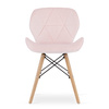 Krzesło tapicerowane do jadalni LAGO - Różowe krzesło z eko skóry