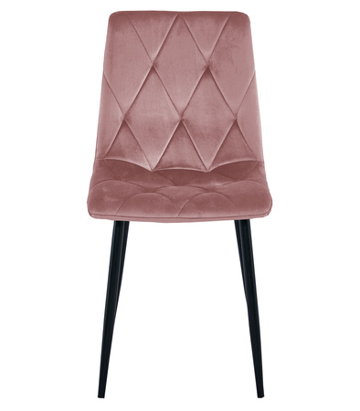 "Krzesło LIBRA - róż aksamit / nogi czarne x 3"
