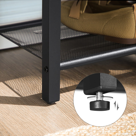 Pufa do przedpokoju ze schowkiem - Tapicerowana półka na buty (Dąb Sonoma) VASAGLE LSB046B11