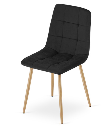 "Krzesło KARA - czarny aksamit / nogi kolor drewna x 1"
