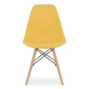 Plastikowe krzesło OSAKA - Nowoczesne, musztardowe krzesło na jasnych nogach