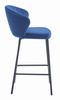 Tapicerowane hokery GATTA - Welurowe, granatowe krzesła barowe z oparciem (zestaw 2)