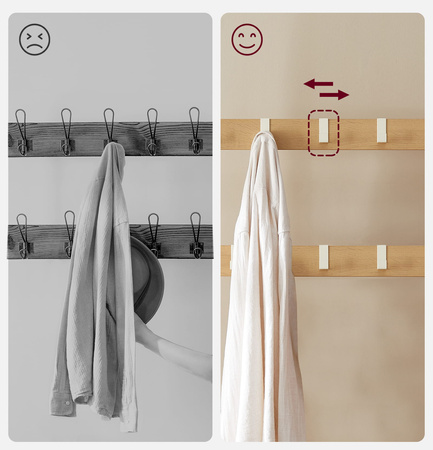 Biały stojący wieszak do przedpokoju - Garderoba (Dąb Sonoma) VASAGLE HSR040W11