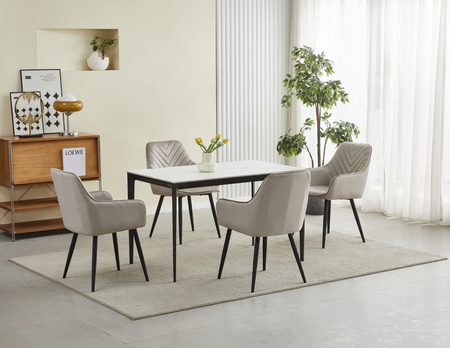 "Krzesło NANA - ciemny beż aksamit / nogi czarne x 1"