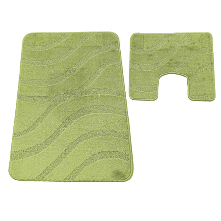 Komplet łazienkowy Montana z wycięciem Symphony Green Komplet (50 cm x 80 cm i 40 cm x 50 cm)