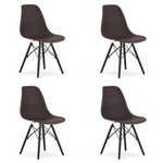 Komlet 4 krzeseł kuchennych w kawowym kolorze OSAKA - Nowoczesne krzesła kuchenne