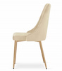 Beżowe krzesło IMOLA pokryte aksamitem - Tapicerowane krzesło do jadalni