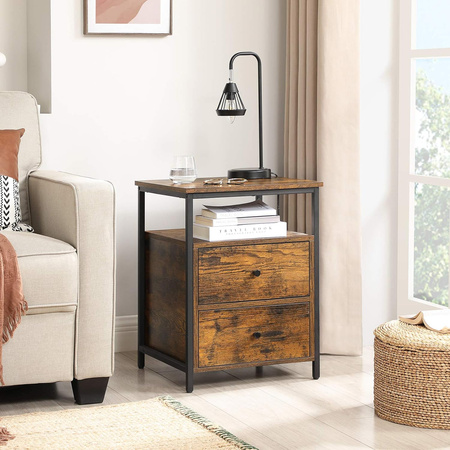 Stolik nocny z szufladami - Szafka nocna - Nakastlik - VASAGLE LET067B01