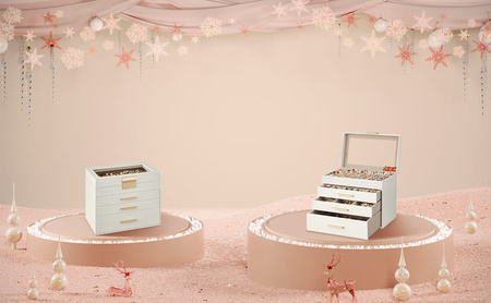 Szkatułka na biżuterię - Pudełko, organizer, kuferek na biżuterię SONGMICS JBC161W01