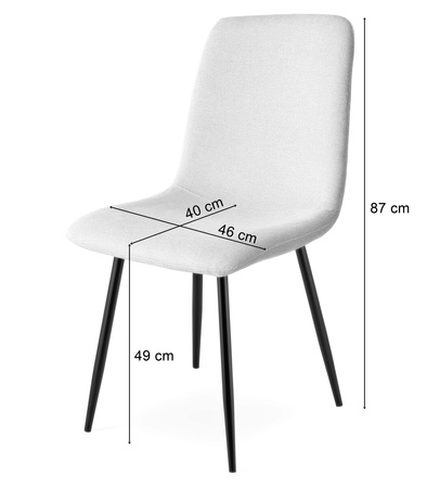 "Krzesło RIFT - beż / nogi kolor czarny x 2"