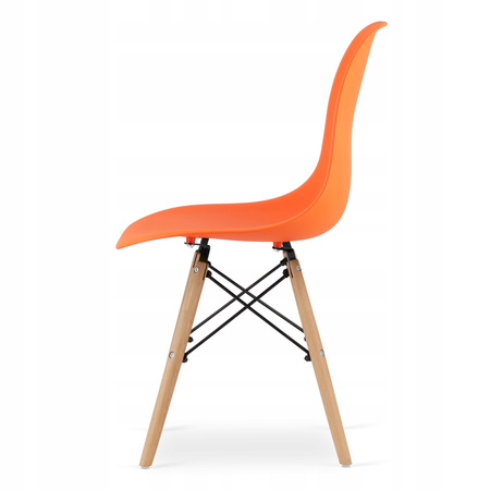 Zestaw stół i 2 krzesła do małej kuchni: Biały okrągły stół TODI 60cm i 2 pomarańczowe krzesła OSAKA