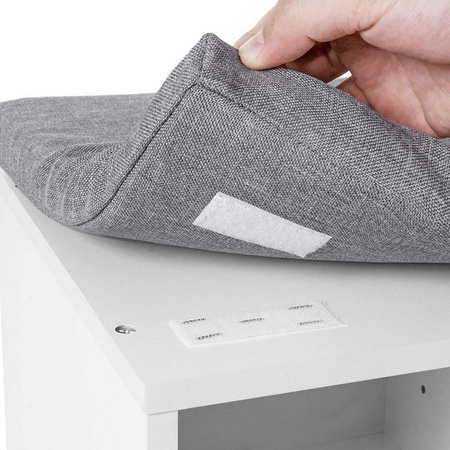 Półka na buty z siedziskiem - Biała szafka na buty do przedpokoju - VASAGLE LHS010W01