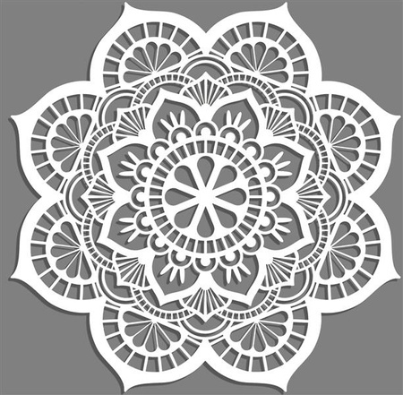 AŻUROWY PANEL DEKORACYJNY, MANDALA, YOGA, DEKORACJA ŚCIENNA 3D,ORNAMENT,CZARNY