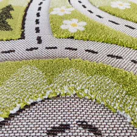 Dywan sensoryczny dla chłopca Ulice Color Kids 02 zielony 200x290 cm