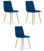 "Krzesło KARA - granat aksamit / nogi kolor drewna x 3"