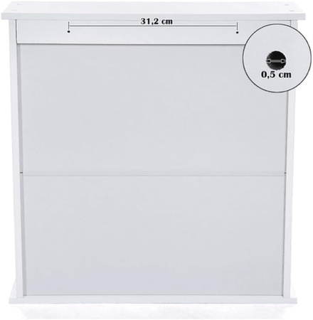 Szafka łazienkowa z lustrem - Ścienna, biała wisząca półka łazienkowa VASAGLE LHC002