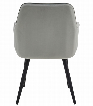 "Krzesło NANA - aksamit srebrno-szary / nogi czarne x 2"