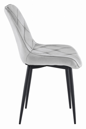 "Krzesło TOR - aksamit srebrno-szary / nogi czarne x 4"