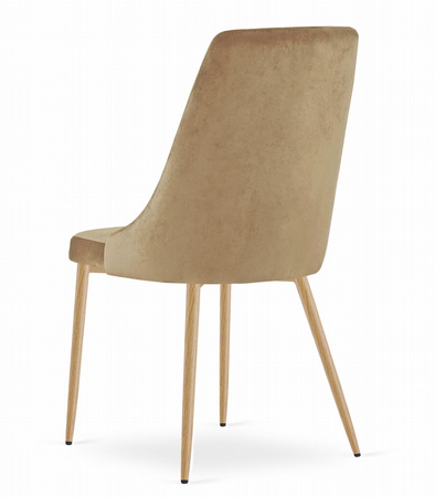 Brązowe krzesło welurowe IMOLA (zestaw 3 sztuk) - Nowoczesne krzesła tapicerowane