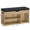 Szafka na buty z siedziskiem - Tapicerowana półka do przedpokoju (Dąb Sonoma) VASAGLE LHS030B11