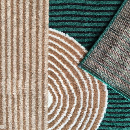 Geometryczny dywan 60x100 / Alfa 18 - Zielony, nowoczesny dywan BCF do salonu